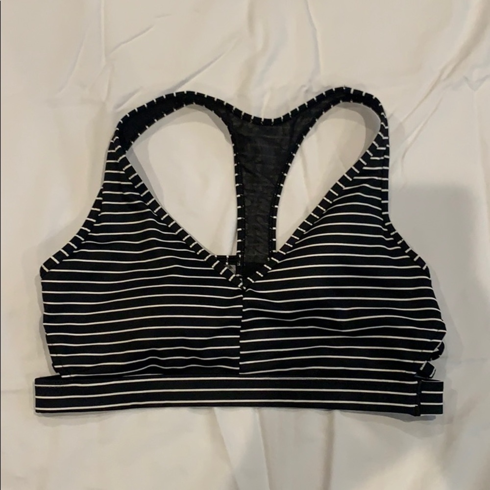 Stripped racer back sports bra